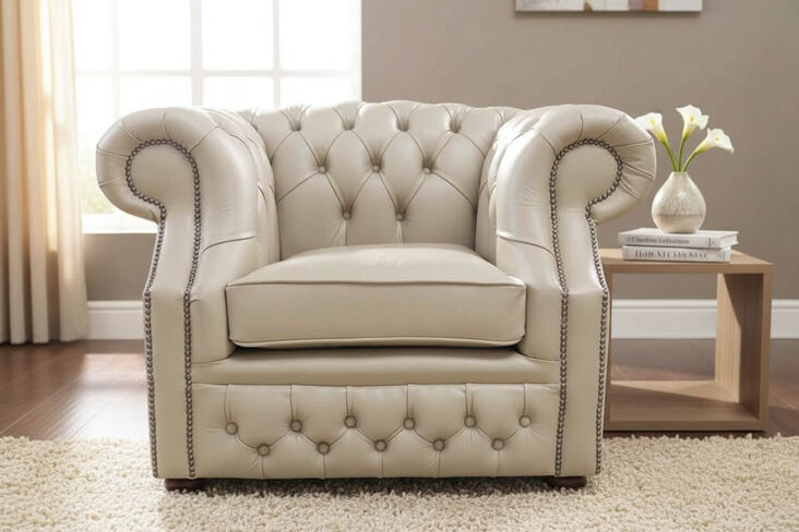 Chesterfield Buckingham Club Chair Vele Pebble Leather