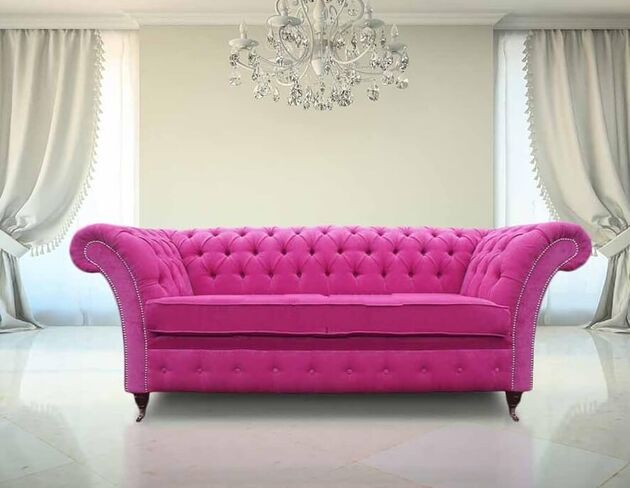 Chesterfield Drummond Fuchsia Fabric Sofa