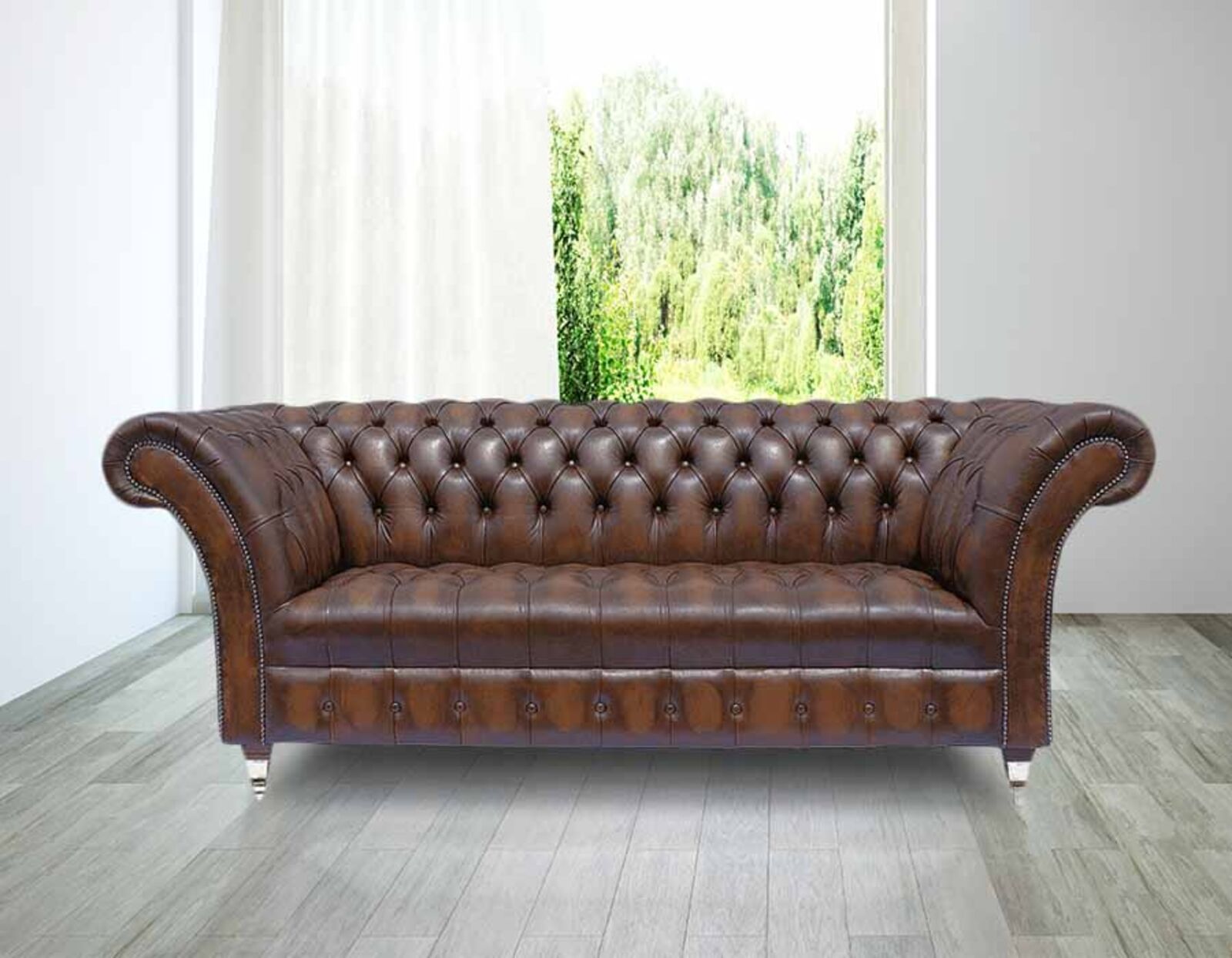 Product photograph of Chesterfield Grosvenor 3 Seater Leather Sofa from Designer Sofas 4U