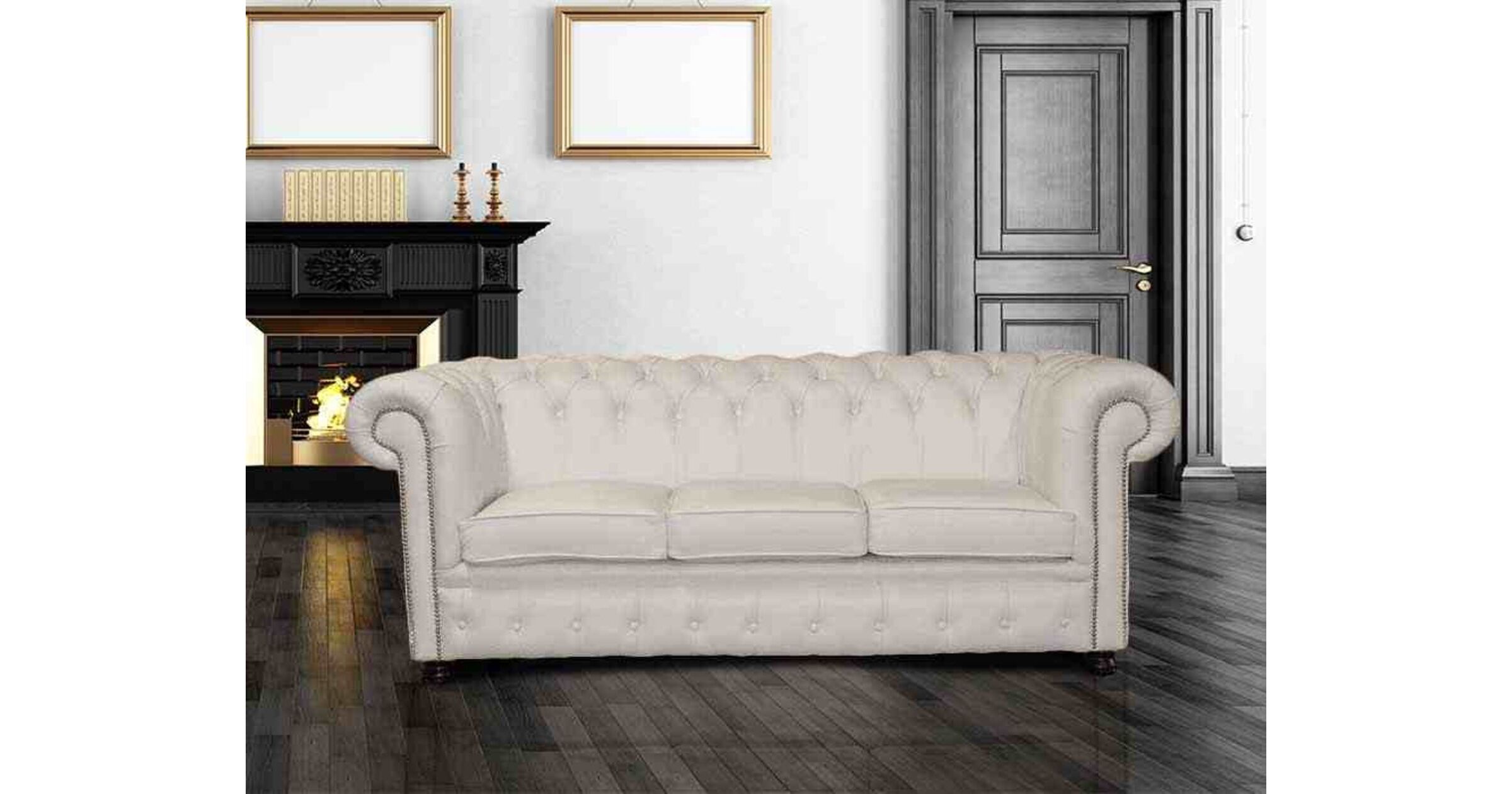Sofa Leather Chesterfield for Living Room