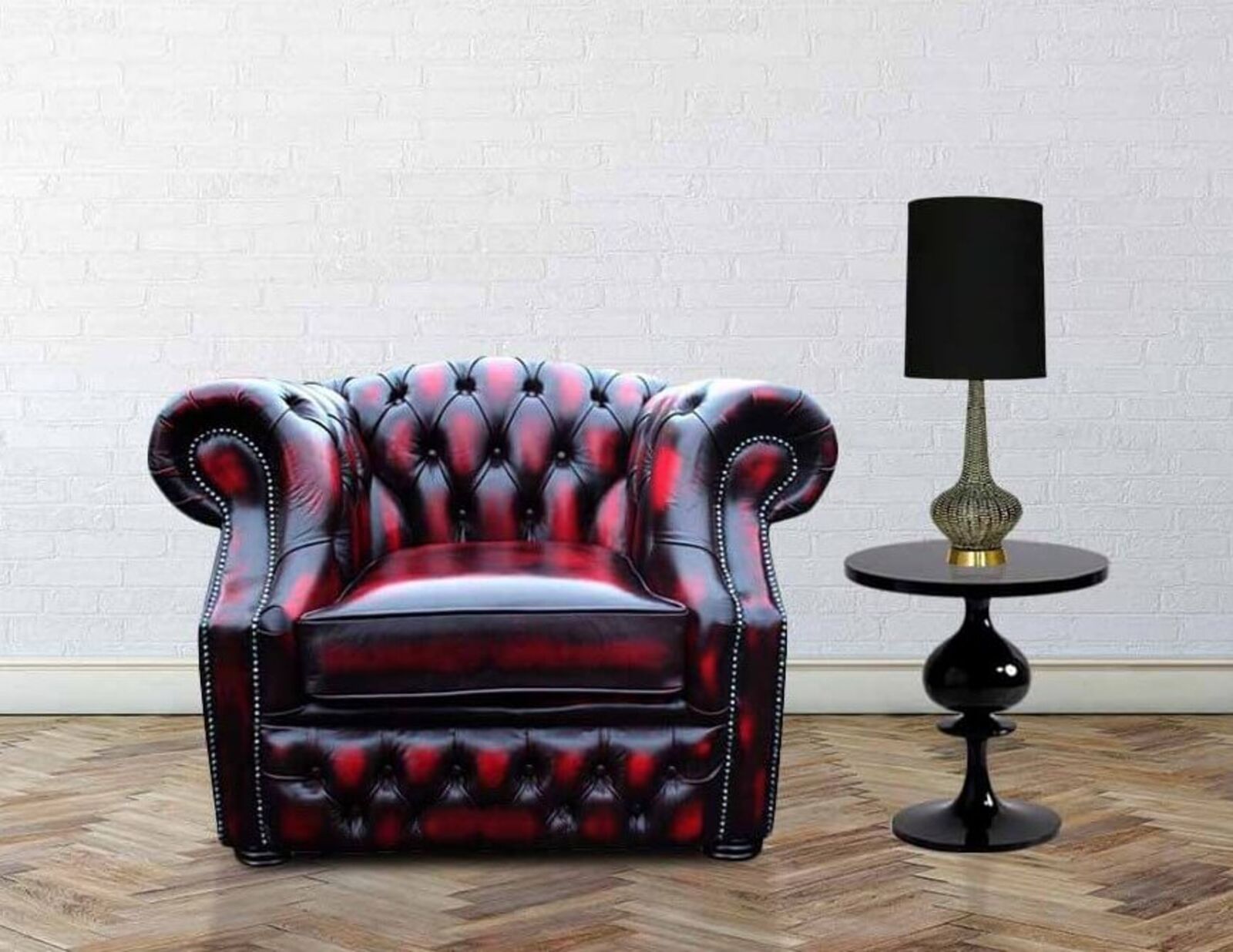 Product photograph of Rub Off Antique Oxblood Leather Chesterfield Oxley Club Armchair Amp Hellip from Designer Sofas 4U