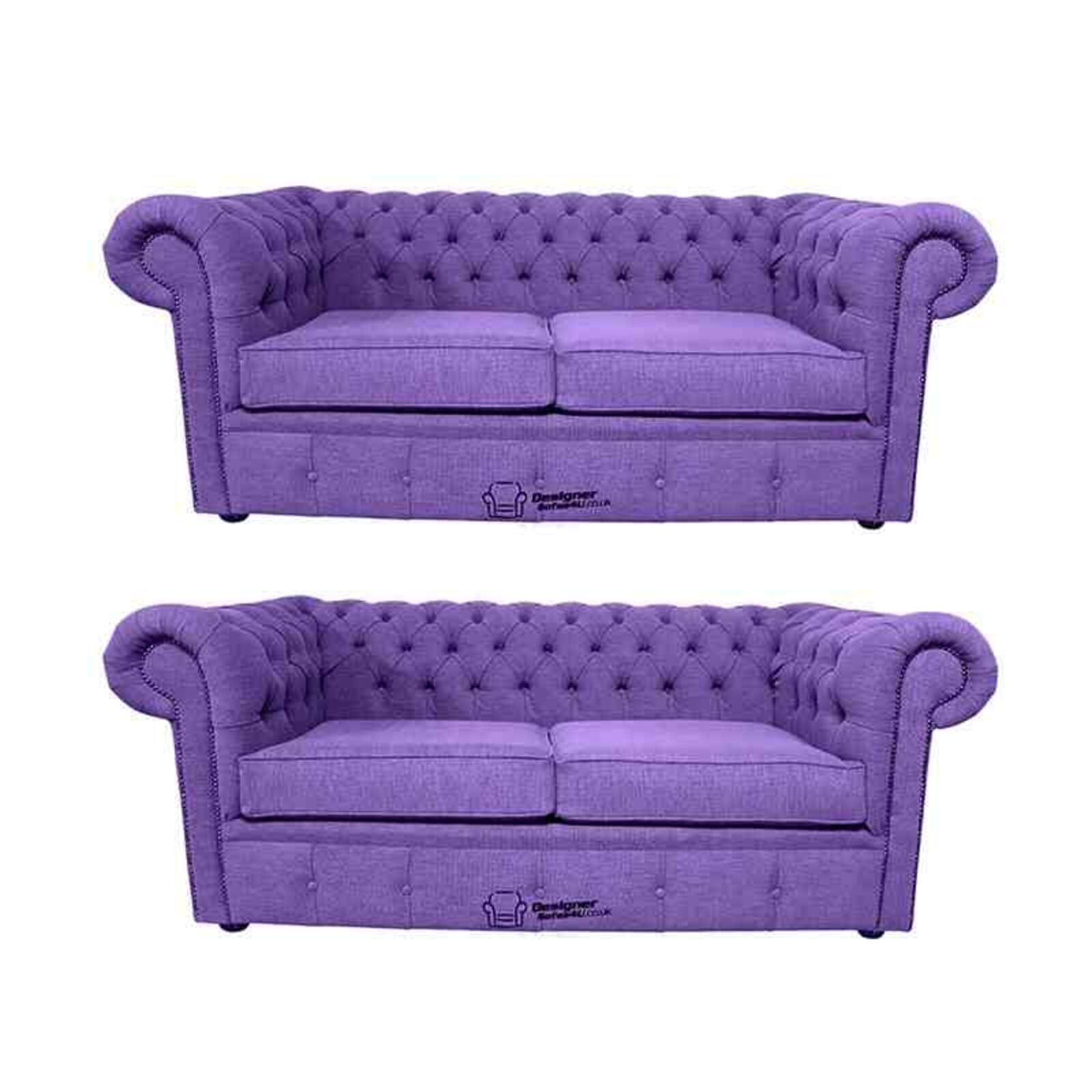 Product photograph of Chesterfield 2 Seater 2 Seater Settee Verity Purple Fabric Amp Hellip from Designer Sofas 4U