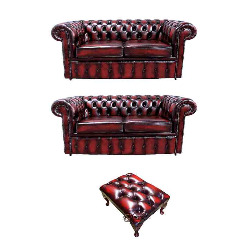 Product photograph of Chesterfield 2 2 Footstool Leather Sofa Offer Antique Amp Hellip from Designer Sofas 4U