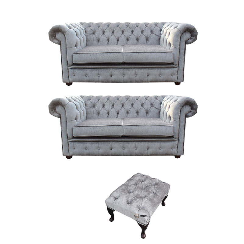 Product photograph of Chesterfield 2 Seater 2 Seater Footstool Settee Perla Illusions Amp Hellip from Designer Sofas 4U
