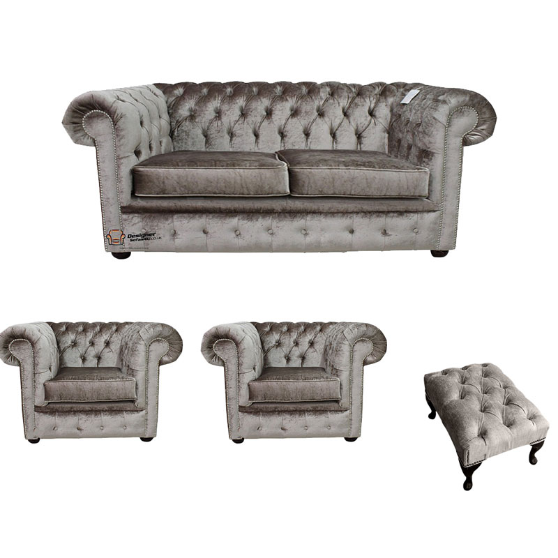Product photograph of Chesterfield 2 Seater 2 X Club Chairs Footstool Boutique Amp Hellip from Designer Sofas 4U