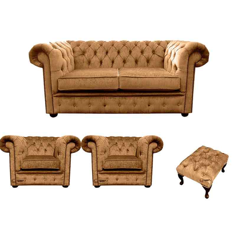 Product photograph of Chesterfield 2 Seater 2 X Club Chairs Footstool Harmony Amp Hellip from Designer Sofas 4U
