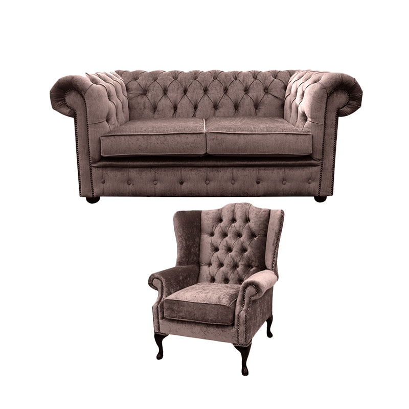 Product photograph of Chesterfield 2 Seater Sofa Mallory Wing Chair Harmony Charcoal Amp Hellip from Designer Sofas 4U