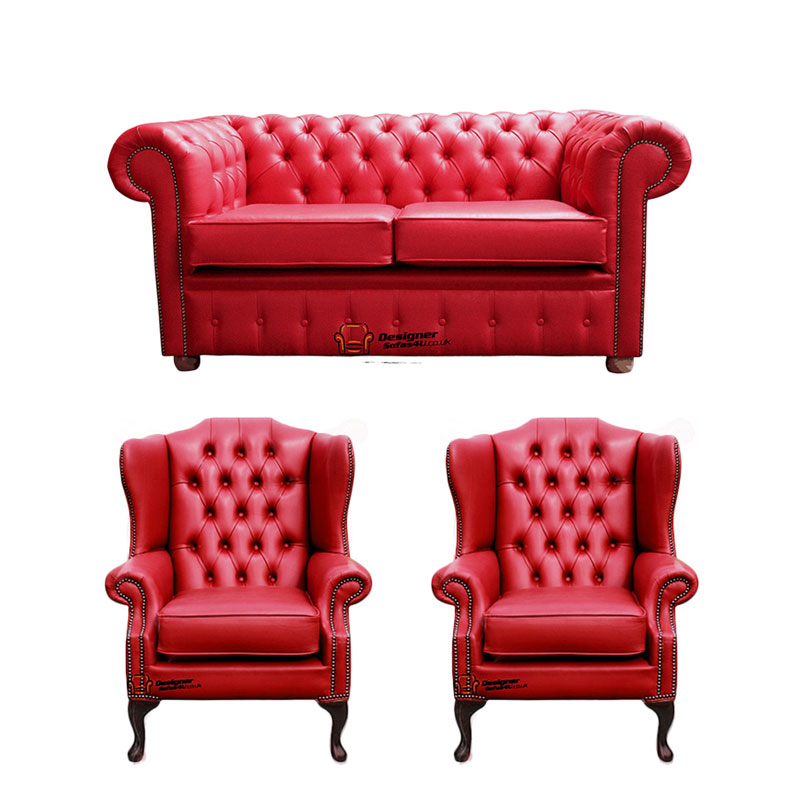 Product photograph of Chesterfield 2 Seater Sofa 2 X Mallory Wing Chairs Old Amp Hellip from Designer Sofas 4U