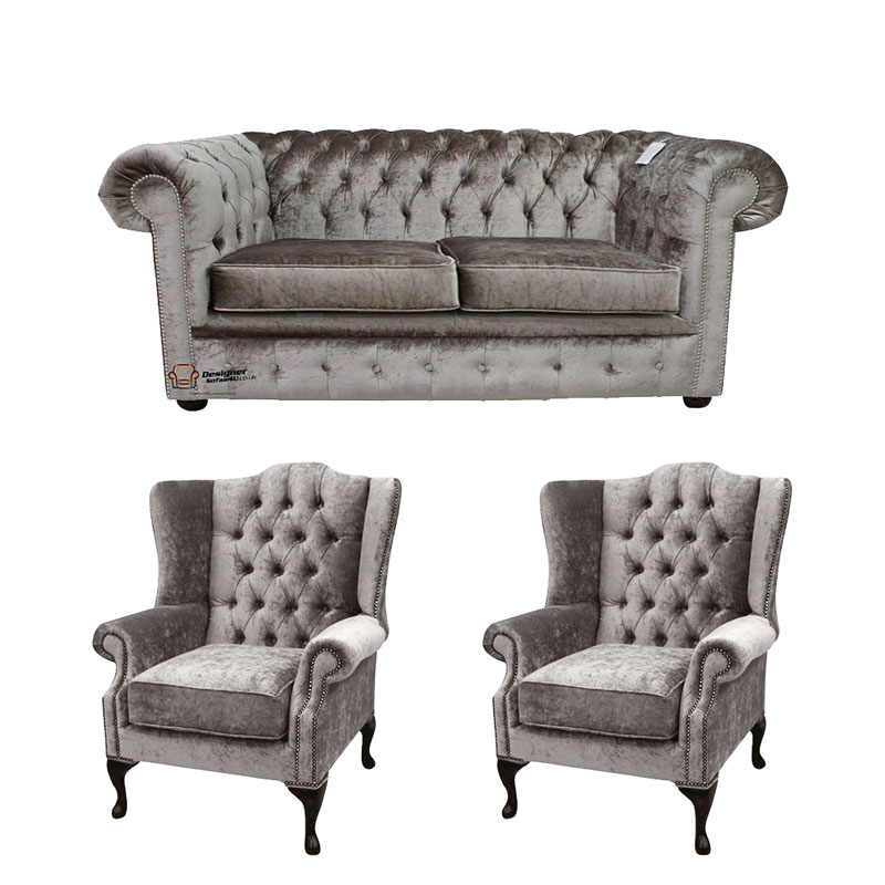 Product photograph of Chesterfield 2 Seater Sofa 2 X Mallory Wing Chairs Boutique Amp Hellip from Designer Sofas 4U