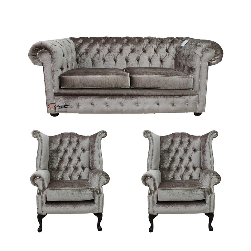 Product photograph of Chesterfield 2 Seater Sofa 2 X Queen Anne Chairs Boutique Amp Hellip from Designer Sofas 4U