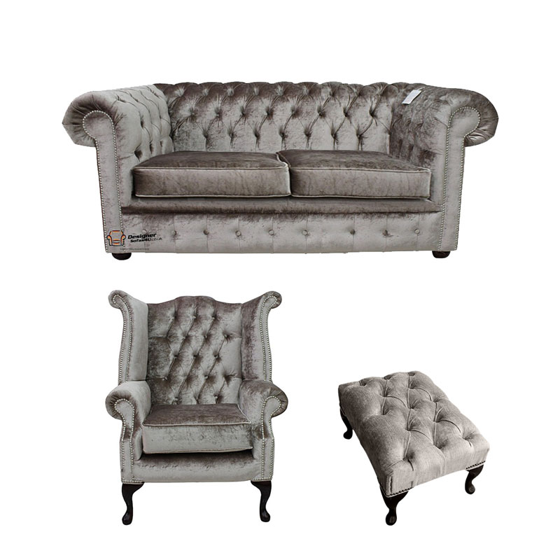 Product photograph of Chesterfield 2 Seater Sofa Queen Anne Chair Footstool Boutique Amp Hellip from Designer Sofas 4U