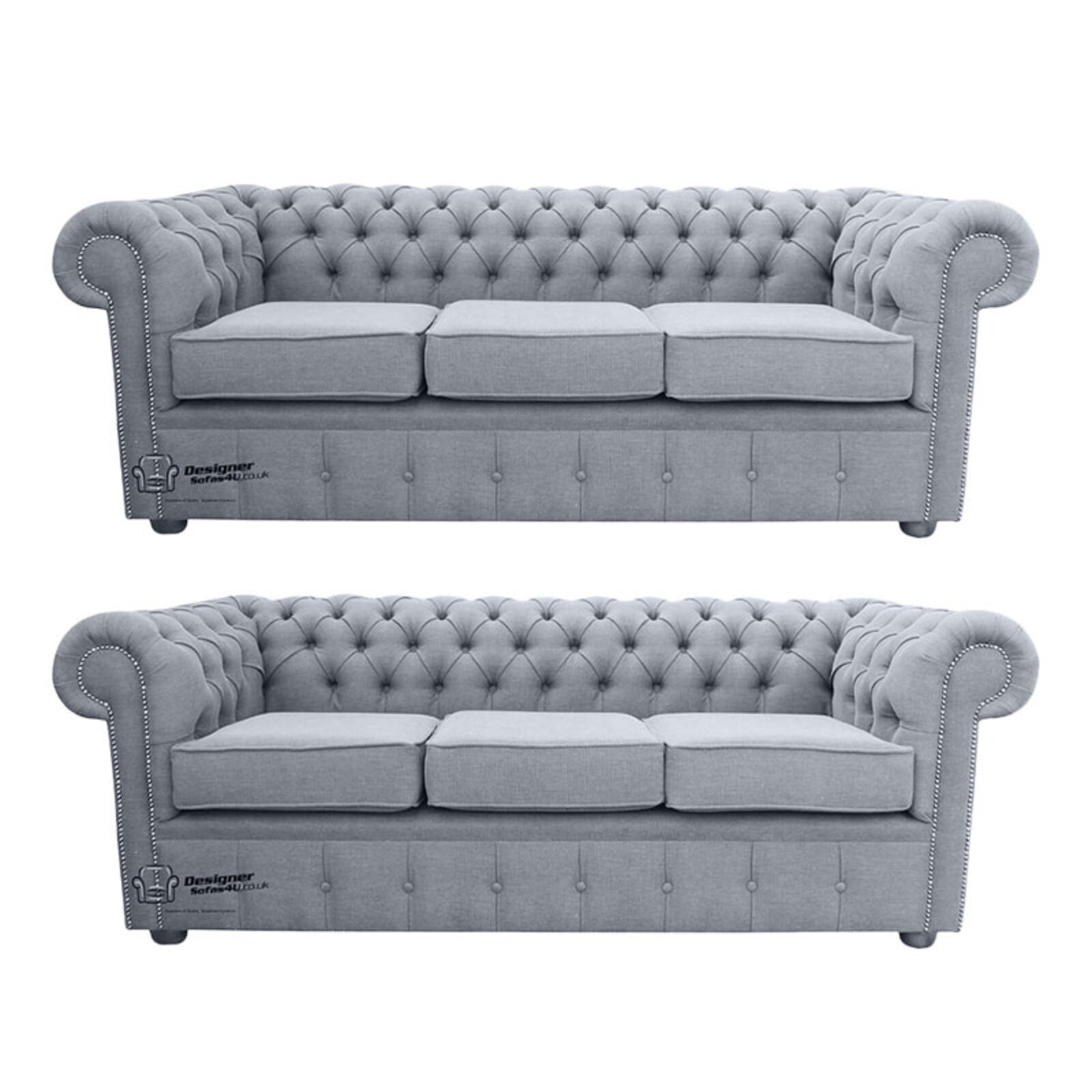 Product photograph of Chesterfield 3 Seater 3 Seater Settee Verity Plain Steel Amp Hellip from Designer Sofas 4U