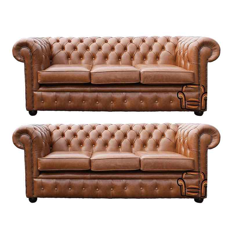 Product photograph of Chesterfield 3 Seater 3 Seater Sofa Old English Tan Leather Amp Hellip from Designer Sofas 4U