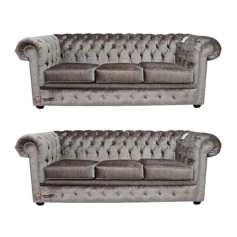 Product photograph of Chesterfield 3 Seater 3 Seater Sofa Boutique Beige Velvet Amp Hellip from Designer Sofas 4U