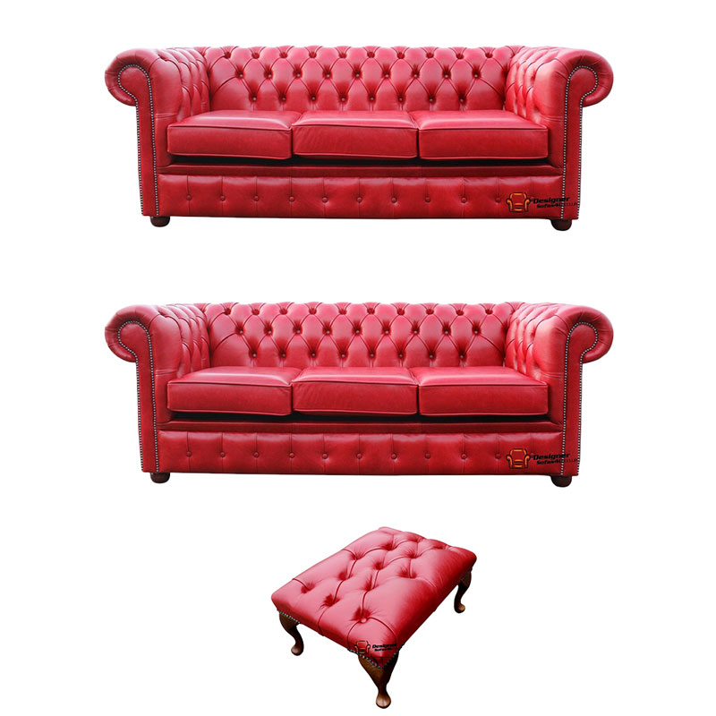 Product photograph of Chesterfield 3 Seater 3 Seater Footstool Old English Gamay Amp Hellip from Designer Sofas 4U