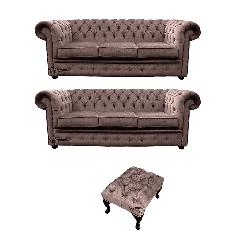 Product photograph of Chesterfield 3 Seater 3 Seater Settee Footstool Amp Hellip from Designer Sofas 4U