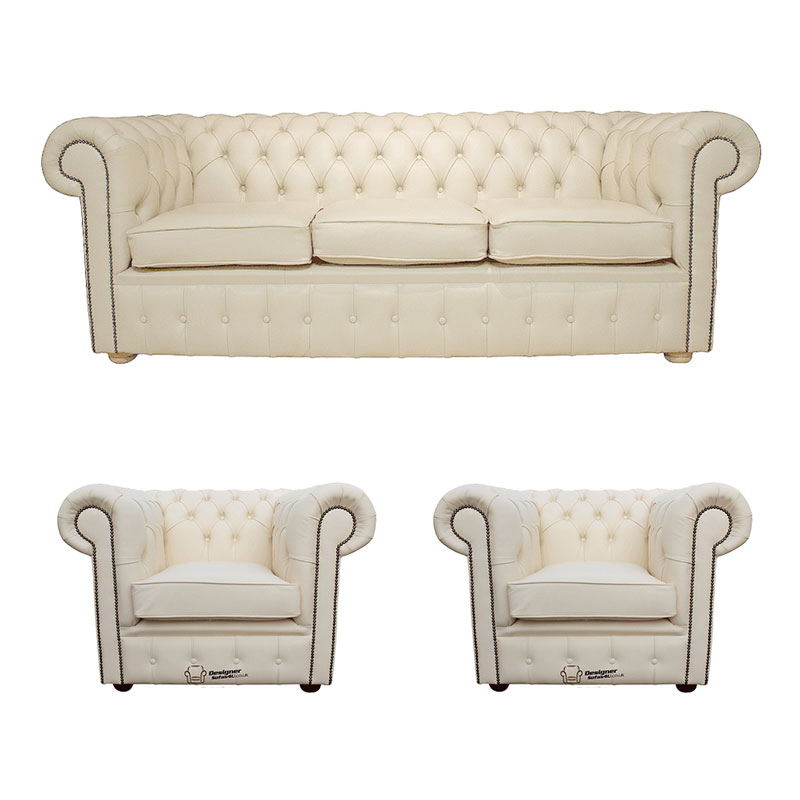 Product photograph of Chesterfield 3 Seater Sofa 2 X Club Chairs Leather Sofa Amp Hellip from Designer Sofas 4U