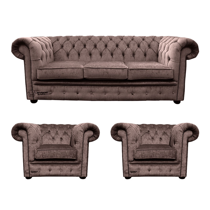 Product photograph of Chesterfield 3 Seater 2 X Club Chairs Harmony Charcoal Amp Hellip from Designer Sofas 4U