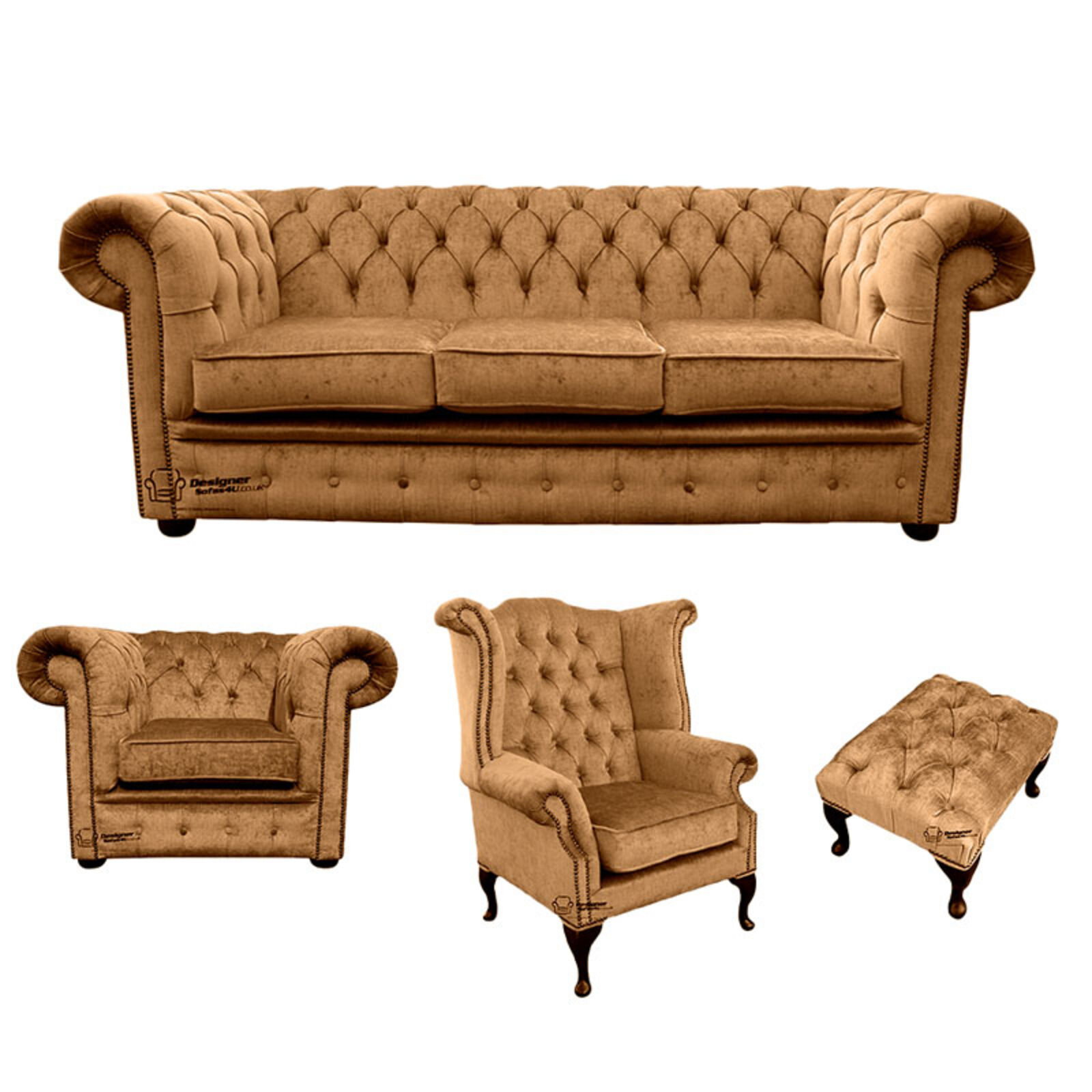 Product photograph of Chesterfield 3 Seater Sofa Club Chair Queen Amp Hellip from Designer Sofas 4U