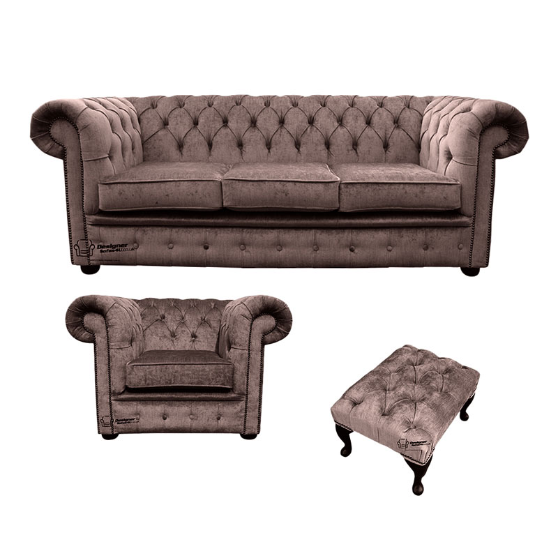 Product photograph of Chesterfield 3 Seater Sofa Club Chair Footstool Amp Hellip from Designer Sofas 4U