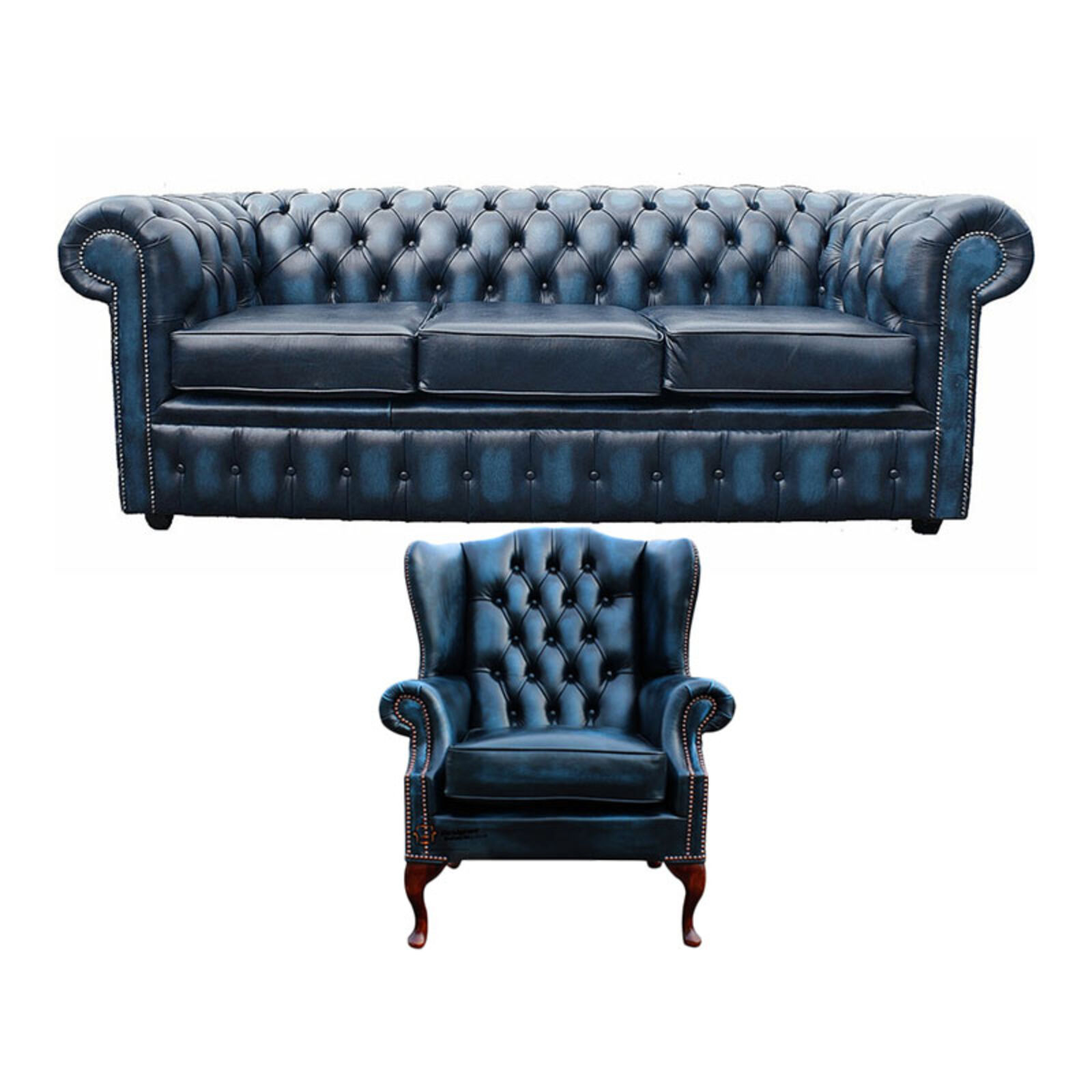 Product photograph of Chesterfield 3 Seater Sofa Mallory Wing Chair Leather Sofa Amp Hellip from Designer Sofas 4U