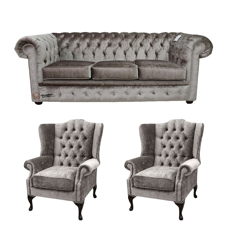 Product photograph of Chesterfield 3 Seater 2 X Mallory Wing Chairs Boutique Amp Hellip from Designer Sofas 4U