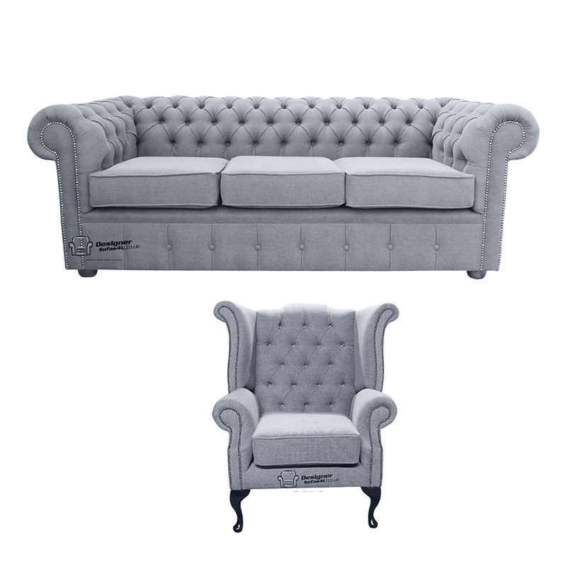 Product photograph of Chesterfield 3 Seater Sofa Queen Anne Wing Chair Verity Amp Hellip from Designer Sofas 4U