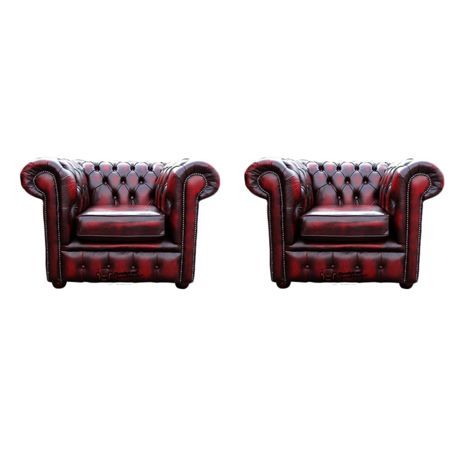 Product photograph of Chesterfield 2 X Club Chairs Leather Sofa Suite Offer Amp Hellip from Designer Sofas 4U