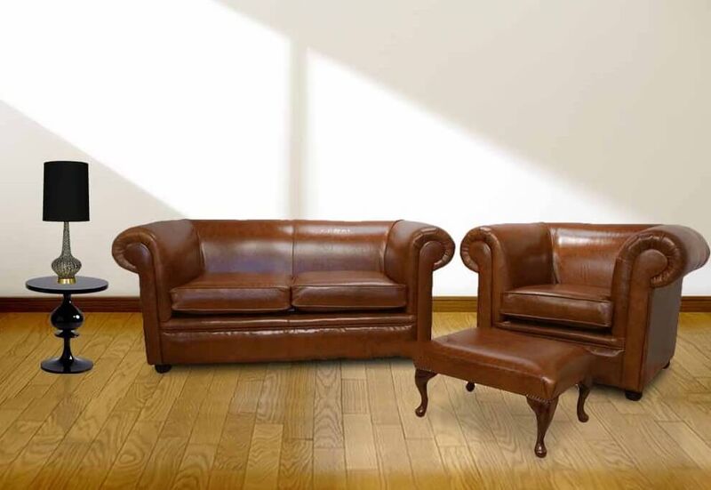 Product photograph of Chesterfield 1930 2 Seater Club Chair Footstool Settee Amp Hellip from Designer Sofas 4U