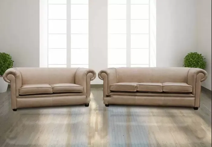 Buy Cream Leather Chesterfield Furniture|Designer Sofas For You|DesignerSofas4U