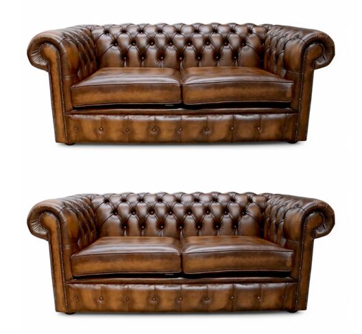 Chesterfield 2+2 Leather Sofa Suite Offer Antique Tan