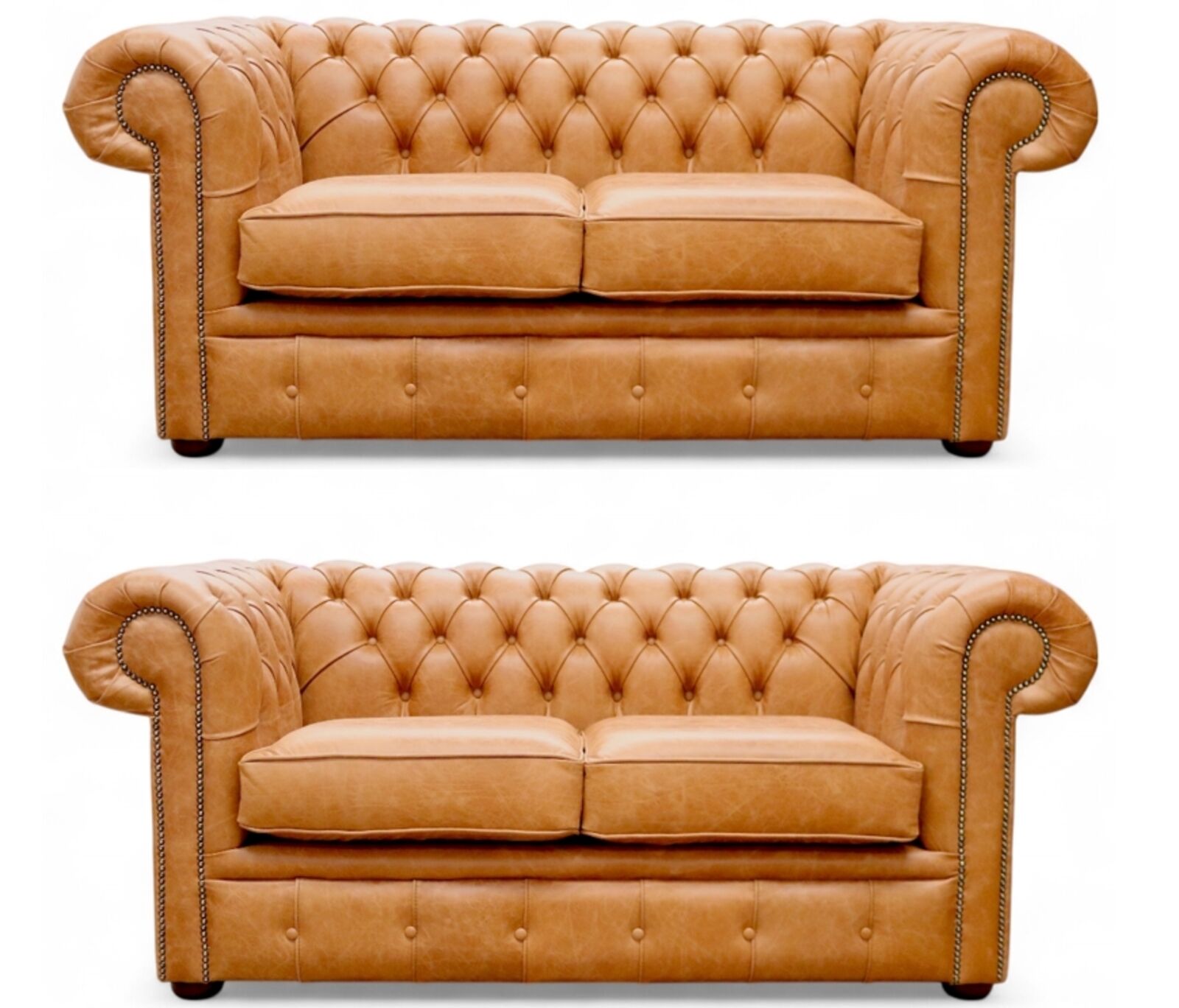 Chesterfield 2+2 Seater Old English Tan Leather Sofa Suite Offer