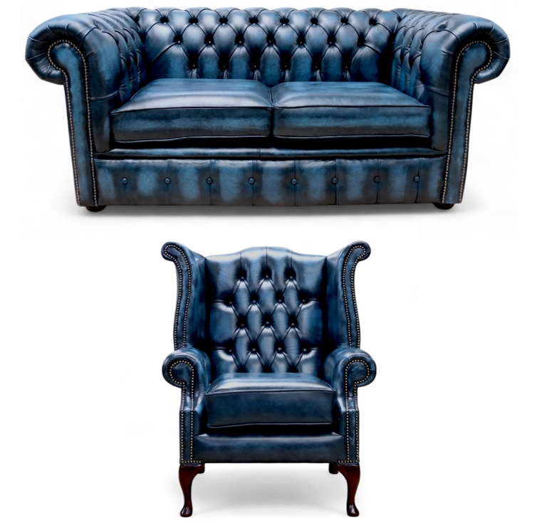 Wingback Sofa Queen Anne Lounge Suite For Sale Chesterfield
