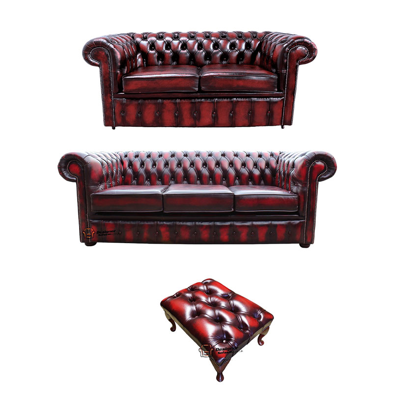 Product photograph of Chesterfield 3 2 Footstool Leather Sofa Offer Antique Amp Hellip from Designer Sofas 4U