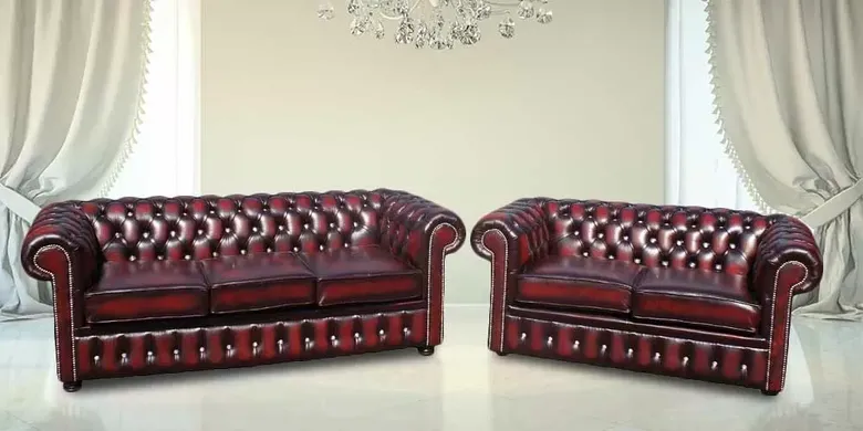 Chesterfield 3+2 Suite CRYSTALLIZED™ Diamond Leather Sofa Offer