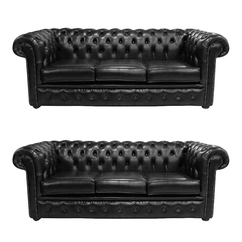 Product photograph of Chesterfield 3 Seater 3 Seater Sofa Old English Black Amp Hellip from Designer Sofas 4U