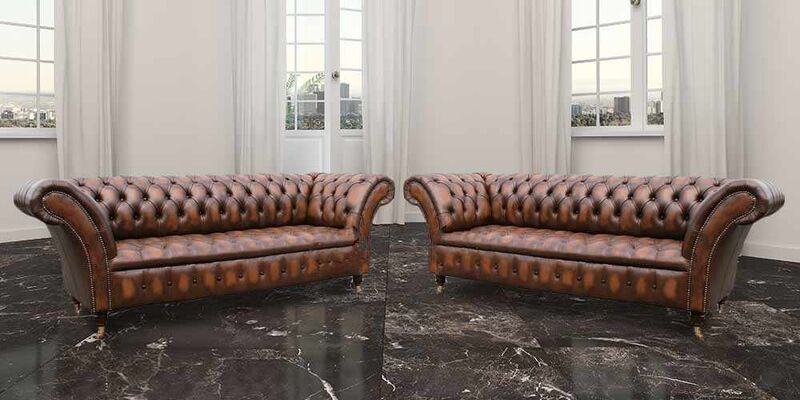 Product photograph of Chesterfield Balmoral 3 2 Seater Leather Sofa Offer from Designer Sofas 4U