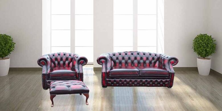 Buy Chesterfield Buckingham Suite Antique Leather Suite|Free swatches|DesignerSofas4U