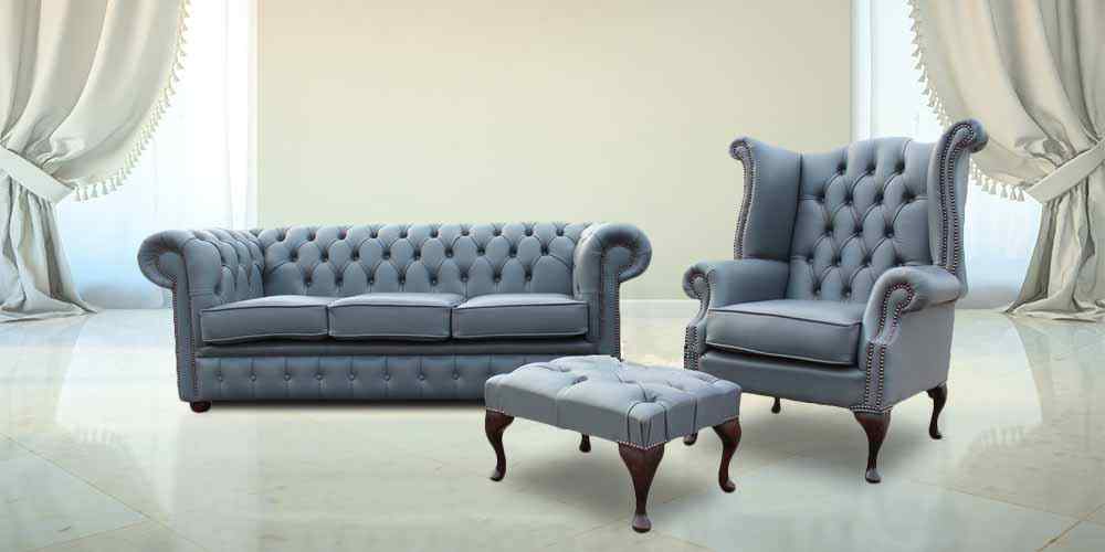 Chesterfield Soft Vele Iron Grey Leather, Grey Leather Sofa 3 1