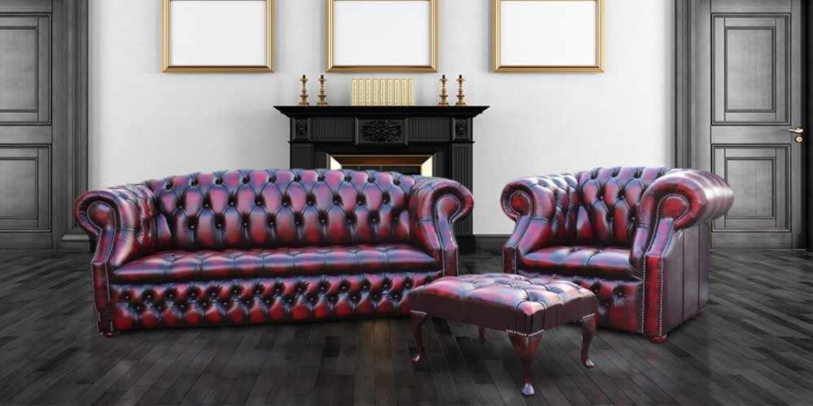Product photograph of Buy London Windsor Sl4 Chesterfield Leather Sofa Order Free Amp Hellip from Designer Sofas 4U
