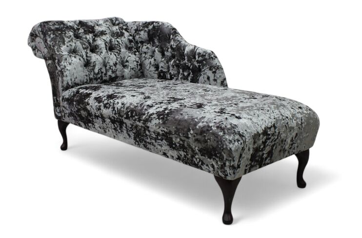 Chesterfield Velvet Chaise Lounge Day Bed Lustro Flint Velvet Left Hand
