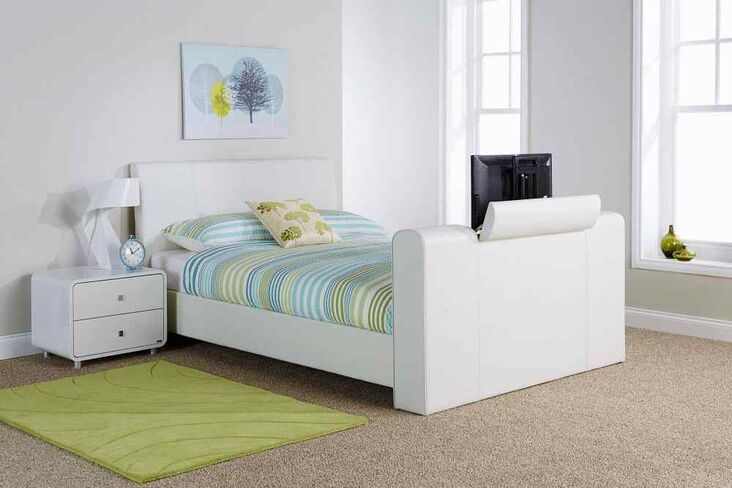 Brooklyn Pneumatic TV Bed 150cm White