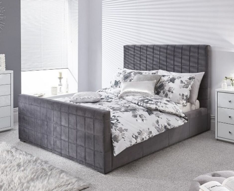 Delaware Grey Storage Ottoman Bed
