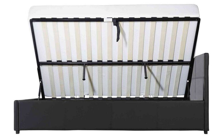 Seattle Double Dual Side Opening Gas Lift Bedstead Available In Black Or Brown