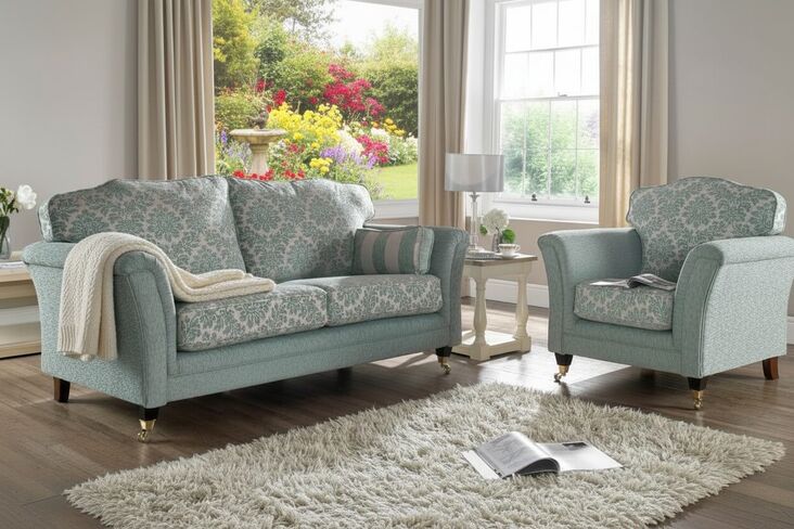 Buy pale blue fabric Suite|Sofas on Credit |DesignerSofas4U