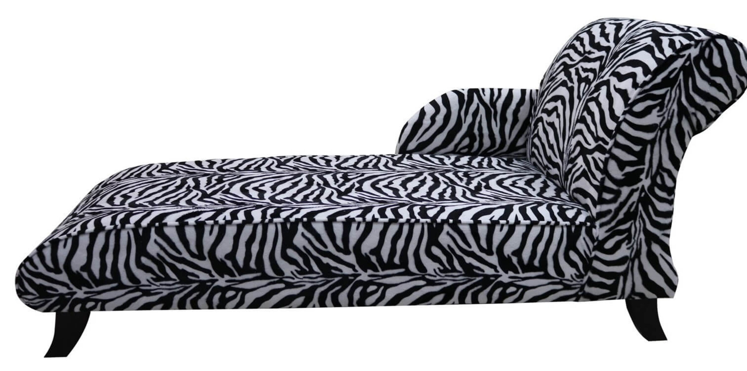 Zebra Accent Fabric Chaise Lounge for Contemporary Living