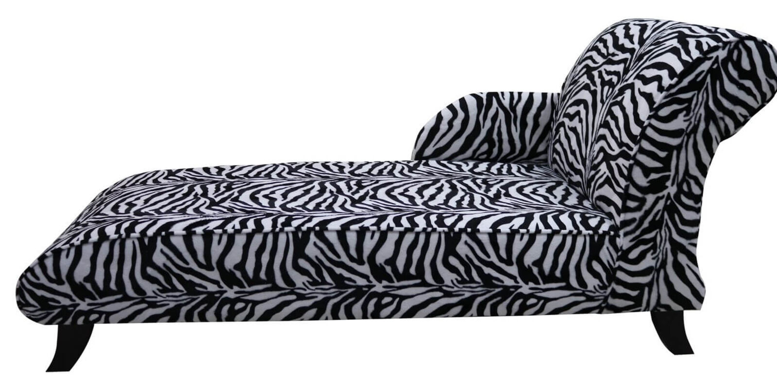 Product photograph of Zebra Fabric Chaise Lounge Seat from Designer Sofas 4U