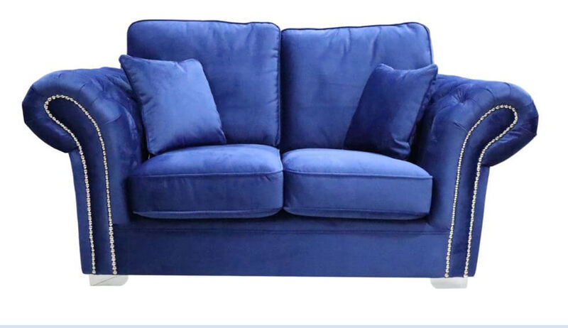 Product photograph of Chesterfield Oliver 2 Seater Sofa Malta Navy Blue Velvet from Designer Sofas 4U