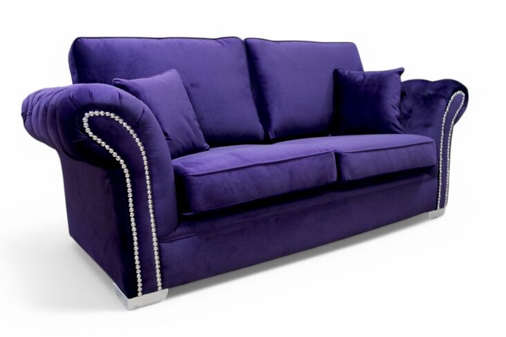 Chesterfield Oliver 3 Seater Sofa Malta Amethyst Velvet