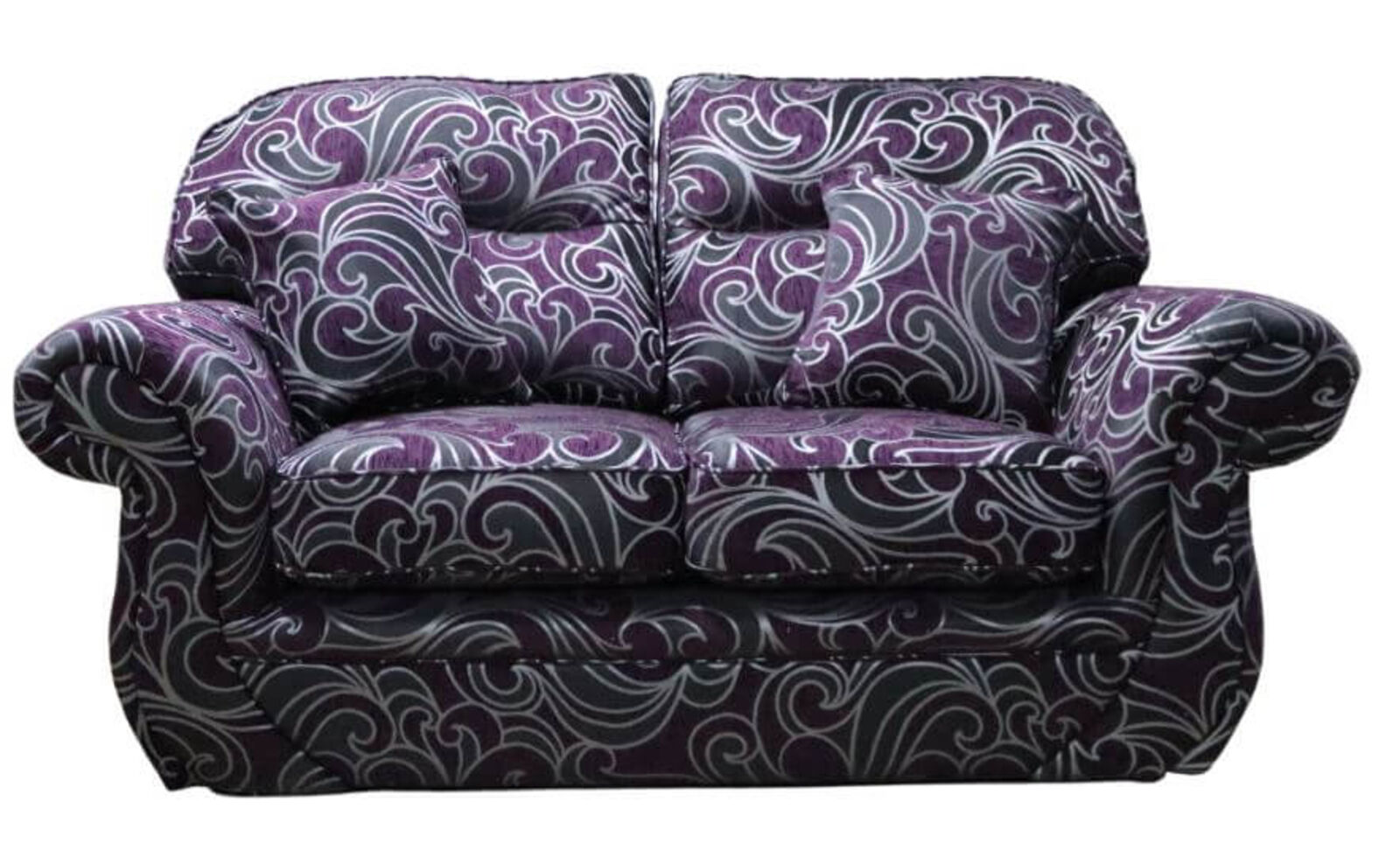 Product photograph of Claremont 2 Seater Sofa Figaro Grape Fabric from Designer Sofas 4U